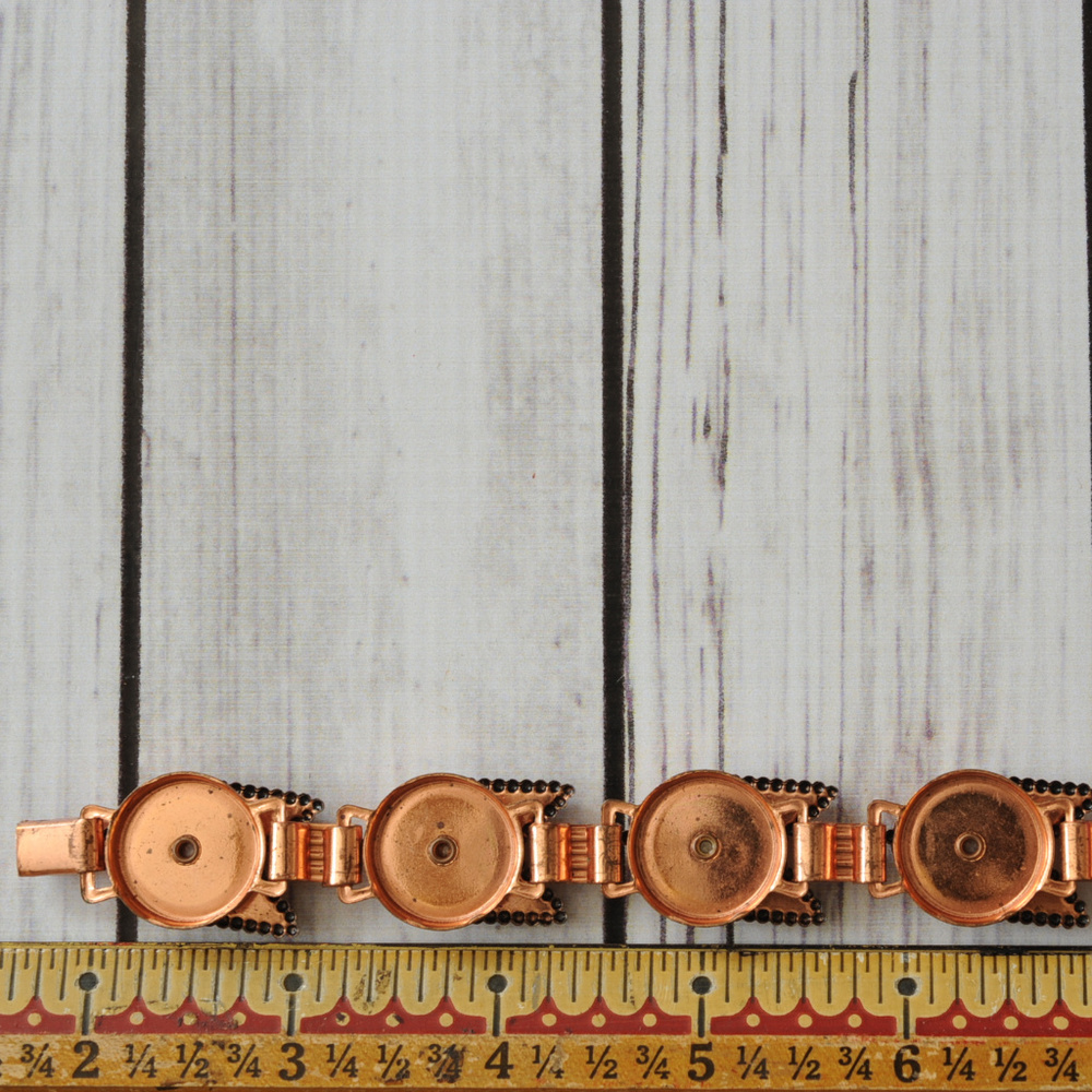 SOLD vintage copper arrow confetti cab bracelet - Picture 3 of 8